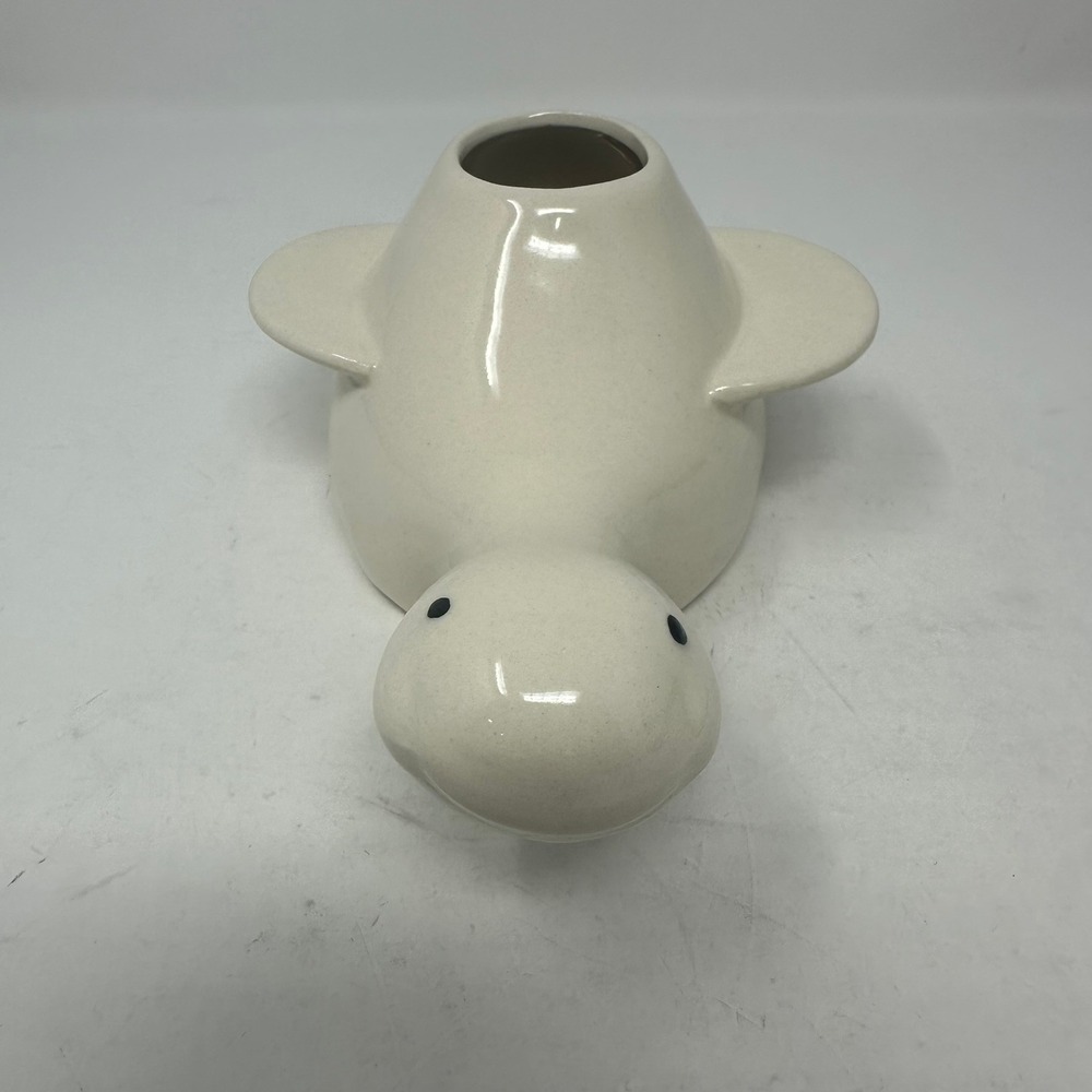 Pier 1 Imports Planter Cream Seal Pup Figural Stoneware Bud Vase